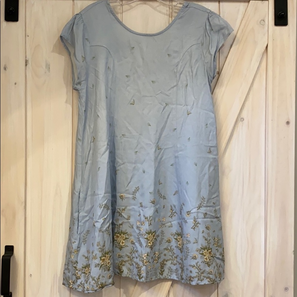 Blue dress with floral print